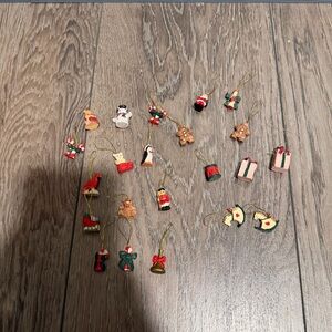 Lot of 22 vintage miniature Christmas ornaments.
